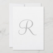 Invitation Monogramme bleu écume de mer rose blanc rayures de (Dos)