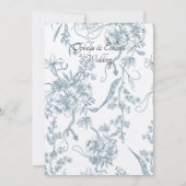 Invitation Monogramme bleu français mariage d'écusson victori (Dos)