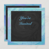 Invitation Monogramme bleu glacier (Devant / Derrière)