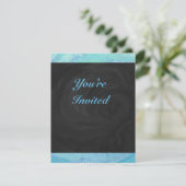Invitation Monogramme bleu glacier (Debout devant)