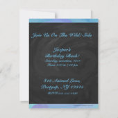 Invitation Monogramme bleu glacier (Dos)