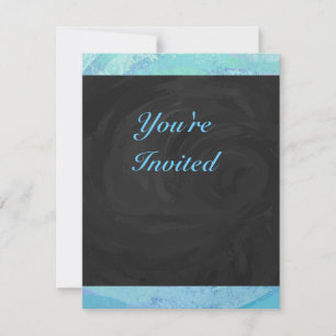 Invitation Monogramme bleu glacier