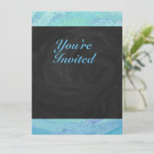 Invitation Monogramme bleu glacier (Debout devant)