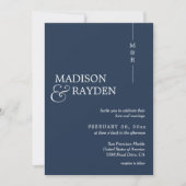 Invitation Monogramme bleu marine moderne Photo QR Code Maria (Devant)