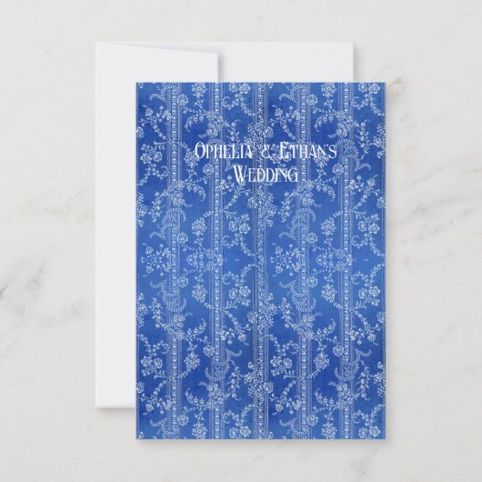 Invitation Monogramme bleu victorien Floral Crest (Dos)