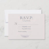 Invitation Monogramme Blush rose Gris Plumes Mariage RSVP (Devant)