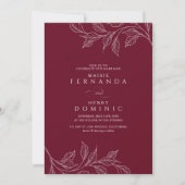 Invitation Monogramme Botanique Mariage Moderne Bordeaux (Devant)