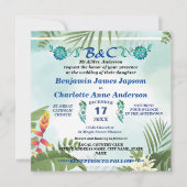 Invitation Monogramme botanique rustique Mariage Customisé (Devant)