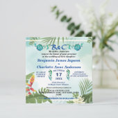 Invitation Monogramme botanique rustique personnalisé pour ma (Debout devant)