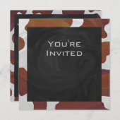 Invitation Monogramme Brown et blanc de vache (Devant / Derrière)