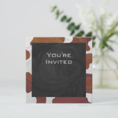 Invitation Monogramme Brown et blanc de vache (Debout devant)