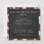 Invitation Monogramme Brown et blanc de vache (Dos)
