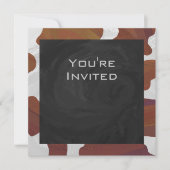 Invitation Monogramme Brown et blanc de vache (Devant)