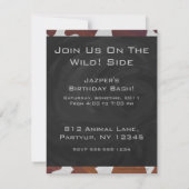 Invitation Monogramme Brown et blanc de vache (Dos)