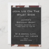 Invitation Monogramme Brown et blanc de vache (Dos)