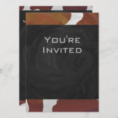 Invitation Monogramme Brown et blanc de vache (Devant / Derrière)