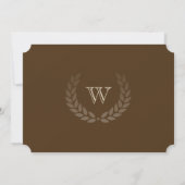 Invitation Monogramme Brown unique (Dos)
