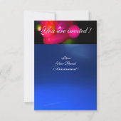Invitation MONOGRAMME BULLE QUANTIQUE rouge bleu rsvp (Dos)