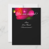 Invitation MONOGRAMME BULLE QUANTIQUE rouge noir rose (Dos)