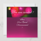 Invitation MONOGRAMME BULLE QUANTIQUE rouge rose (Dos)