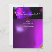 Invitation MONOGRAMME BULLE QUANTIQUE rsvp violet (Dos)
