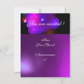 Invitation MONOGRAMME BULLE QUANTIQUE violet (Dos)
