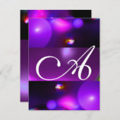 Invitation MONOGRAMME BULLE QUANTIQUE violet (Devant / Derrière)