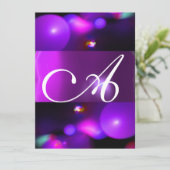 Invitation MONOGRAMME BULLE QUANTIQUE violet (Debout devant)