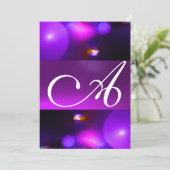 Invitation MONOGRAMME BULLE QUANTIQUE violet (Debout devant)