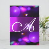Invitation MONOGRAMME BULLE QUANTIQUE violet (Debout devant)