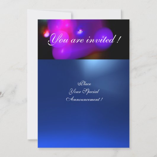 Invitation MONOGRAMME BULLE QUANTIQUE violet bleu (Dos)