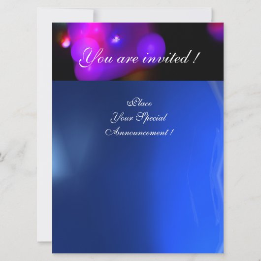 Invitation MONOGRAMME BULLE QUANTIQUE violet bleu (Dos)