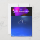 Invitation MONOGRAMME BULLE QUANTIQUE violet bleu rsvp (Dos)