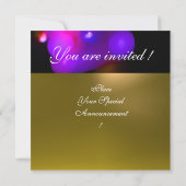 Invitation MONOGRAMME BULLE QUANTIQUE violet jaune (Dos)