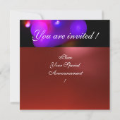 Invitation MONOGRAMME BULLE QUANTIQUE  violet rouge (Dos)