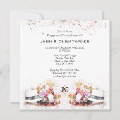 Invitation monogramme casquette d'aquarelle gai-couple (Devant)