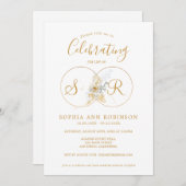 Invitation Monogramme Célébration des funérailles commémorati (Devant / Derrière)