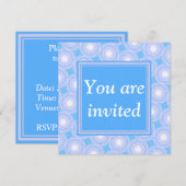 Invitation Monogramme Cercles bleu électrique motif (Devant / Derrière)