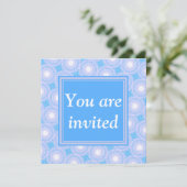 Invitation Monogramme Cercles bleu électrique motif (Debout devant)