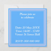 Invitation Monogramme Cercles bleu électrique motif (Dos)