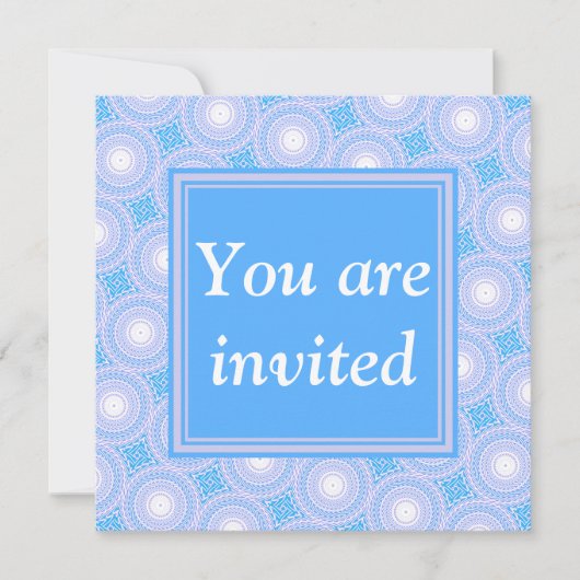 Invitation Monogramme Cercles bleu électrique motif (Devant)