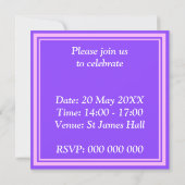 Invitation Monogramme cercles violets motif (Dos)