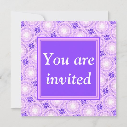 Invitation Monogramme cercles violets motif (Devant)