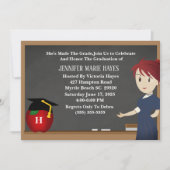 Invitation Monogramme Chalkboard Enseignant Graduation (Devant)