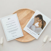 Invitation Monogramme classique avec bordure et Mariage photo