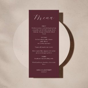 Invitation Monogramme classique Burgundy Script Menu imprimab