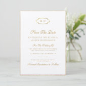 INVITATION MONOGRAMME CLASSIQUE CALLIGRAPHIE ROMANTIQUE SAVEZ (Debout devant)