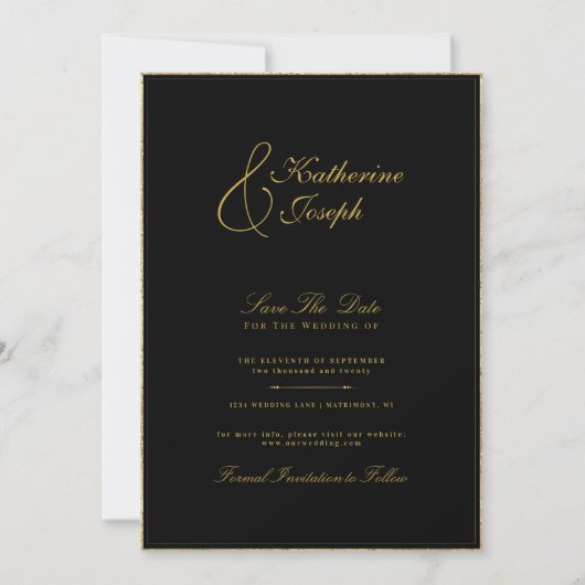 INVITATION MONOGRAMME CLASSIQUE CALLIGRAPHIE ROMANTIQUE SAVEZ (Devant)
