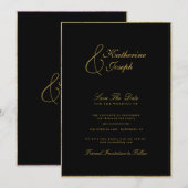 INVITATION MONOGRAMME CLASSIQUE CALLIGRAPHIE ROMANTIQUE SAVEZ (Devant / Derrière)