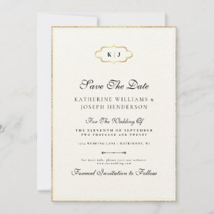 INVITATION MONOGRAMME CLASSIQUE CALLIGRAPHIE ROMANTIQUE SAVEZ